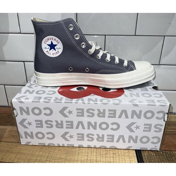 Converse Comme Des Garcons Men's 9 Hi Top Sneakers Gray Chuck 70 CDG 171847C - Picture 8 of 9